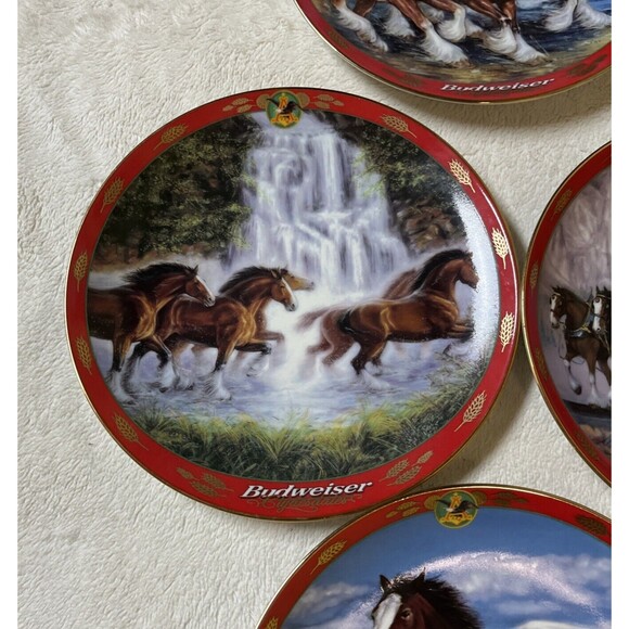 Lot of 7 Budweiser Clydesdales Collector Plates 1998 1999 2000 Winter Beach Farm - Picture 6 of 12